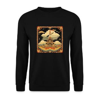 Peinture asiatique - Sweat-shirt Unisexe - noir - Devant - Alina (178cm) & Michal (187cm)