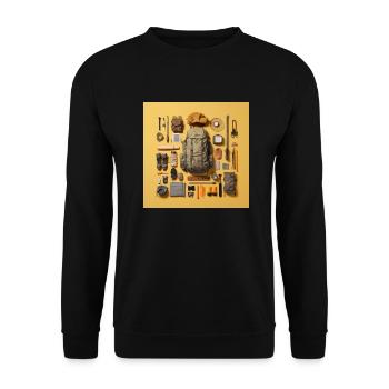 Tout ce dont j’ai besoin pour la randonnée - Sweat-shirt Unisexe - noir - Devant - Alina (178cm) & Michal (187cm)