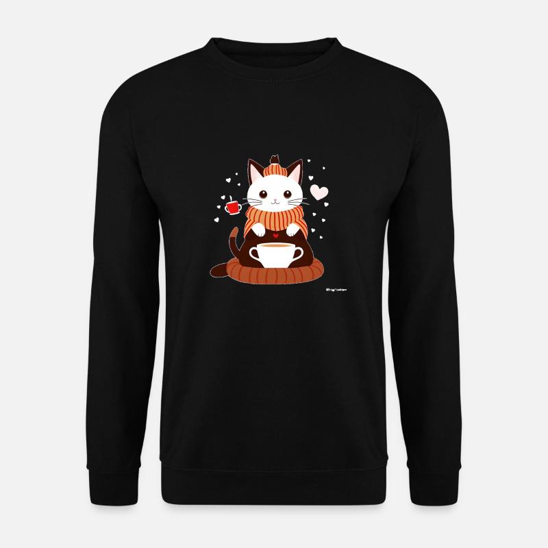 Chat avec du thé dans les pattes - Sweat-shirt Unisexe - noir