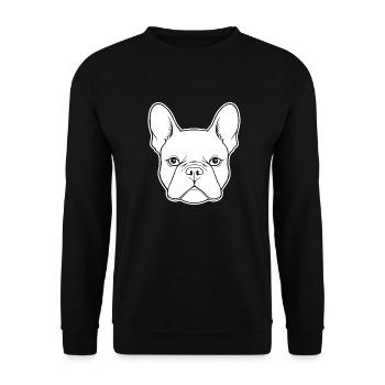 Französische Bulldogge Frenchie Boston Terrier - Unisex Pullover - Schwarz - Vorne - Alina (178cm) & Michal (187cm)
