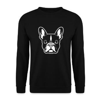 French Bulldog Frenchie Boston Terrier - Unisex Sweatshirt - black - Front - Alina (178cm) & Michal (187cm)
