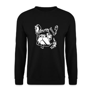 French Bulldog Frenchie Boston Terrier - Unisex Sweatshirt - black - Front - Alina (178cm) & Michal (187cm)