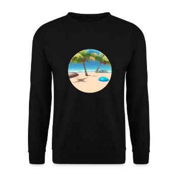 Sommerurlaub Strand Palmen Sonne Palme Insel - Unisex Pullover - Schwarz - Vorne - Alina (178cm) & Michal (187cm)