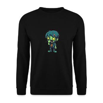 Halloween Zombie Boy - Kawaii Cute Monster Horror - Sweat-shirt Unisexe - noir - Devant - Alina (178cm) & Michal (187cm)