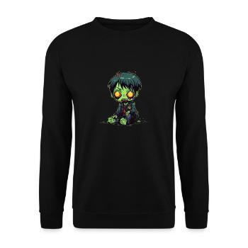 Halloween Zombie Boy - Kawaii Cute Monster Horror - Sweat-shirt Unisexe - noir - Devant - Alina (178cm) & Michal (187cm)