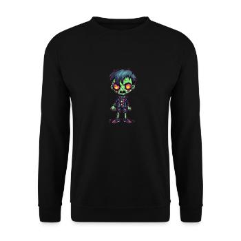 Halloween Zombie Junge - Kawaii süß Monster Horror - Unisex Pullover - Schwarz - Vorne - Alina (178cm) & Michal (187cm)