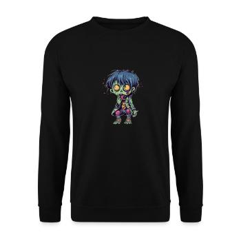 Halloween Zombie Boy - Kawaii Cute Monster Horror - Sweat-shirt Unisexe - noir - Devant - Alina (178cm) & Michal (187cm)