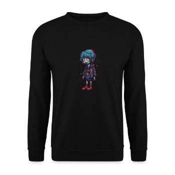 Halloween Zombie Junge - Kawaii süß Monster Horror - Unisex Pullover - Schwarz - Vorne - Alina (178cm) & Michal (187cm)