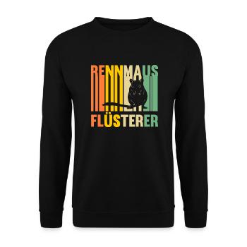 Maus Mäuse Rennmaus - Unisex Pullover - Schwarz - Vorne - Alina (178cm) & Michal (187cm)