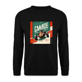 Rétro Car Poster Vintage Car Old School - Sweat-shirt Unisexe - noir - Devant - Alina (178cm) & Michal (187cm)