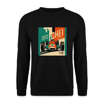 Rétro Car Poster Vintage Car Old School - Sweat-shirt Unisexe - noir - Devant - Alina (178cm) & Michal (187cm)
