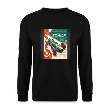 Rétro Car Poster Vintage Car Old School - Sweat-shirt Unisexe - noir - Devant - Alina (178cm) & Michal (187cm)