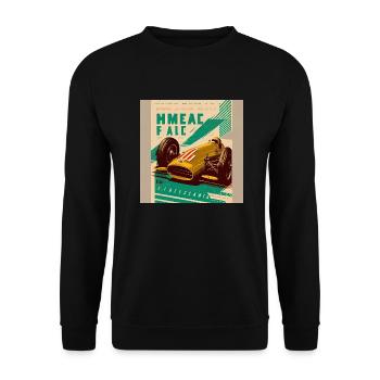 Rétro Car Poster Vintage Car Old School - Sweat-shirt Unisexe - noir - Devant - Alina (178cm) & Michal (187cm)