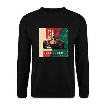 Rétro Car Poster Vintage Car Old School - Sweat-shirt Unisexe - noir - Devant - Alina (178cm) & Michal (187cm)