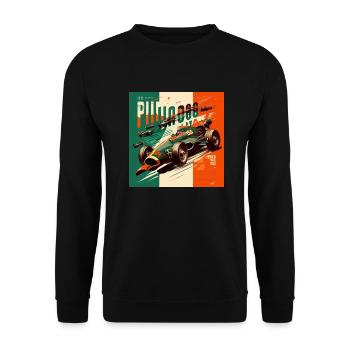 Rétro Car Poster Vintage Car Old School - Sweat-shirt Unisexe - noir - Devant - Alina (178cm) & Michal (187cm)