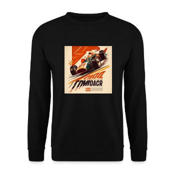 Rétro Car Poster Vintage Car Old School - Sweat-shirt Unisexe - noir - Devant - Alina (178cm) & Michal (187cm)