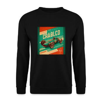 Rétro Car Poster Vintage Car Old School - Sweat-shirt Unisexe - noir - Devant - Alina (178cm) & Michal (187cm)