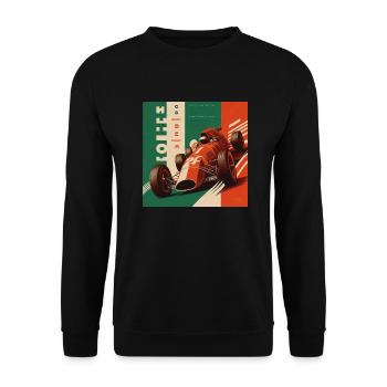Rétro Car Poster Vintage Car Old School - Sweat-shirt Unisexe - noir - Devant - Alina (178cm) & Michal (187cm)