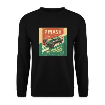 Rétro Car Poster Vintage Car Old School - Sweat-shirt Unisexe - noir - Devant - Alina (178cm) & Michal (187cm)