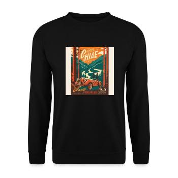 Rétro Car Poster Vintage Car Old School - Sweat-shirt Unisexe - noir - Devant - Alina (178cm) & Michal (187cm)