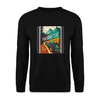 Rétro Car Poster Vintage Car Old School - Sweat-shirt Unisexe - noir - Devant - Alina (178cm) & Michal (187cm)