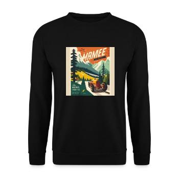 Rétro Car Poster Vintage Car Old School - Sweat-shirt Unisexe - noir - Devant - Alina (178cm) & Michal (187cm)