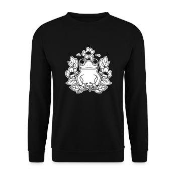 Frosch Amphibie Kröte - Unisex Pullover - Schwarz - Vorne - Alina (178cm) & Michal (187cm)