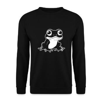 Frosch Amphibie Kröte - Unisex Pullover - Schwarz - Vorne - Alina (178cm) & Michal (187cm)