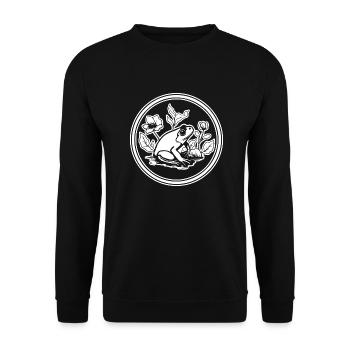 Frosch Amphibie Kröte - Unisex Pullover - Schwarz - Vorne - Alina (178cm) & Michal (187cm)