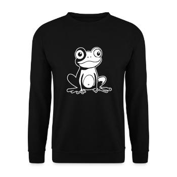Frosch Amphibie Kröte - Unisex Pullover - Schwarz - Vorne - Alina (178cm) & Michal (187cm)