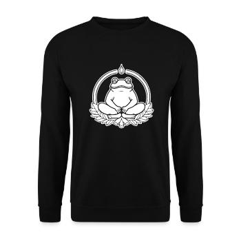 Frosch Amphibie Kröte - Unisex Pullover - Schwarz - Vorne - Alina (178cm) & Michal (187cm)