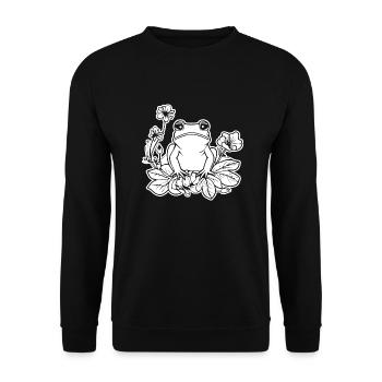 Frosch Amphibie Kröte - Unisex Pullover - Schwarz - Vorne - Alina (178cm) & Michal (187cm)