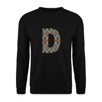 Letter D- boho design, Colorful monogram - Unisex Sweatshirt - black - Front - Alina (178cm) & Michal (187cm)