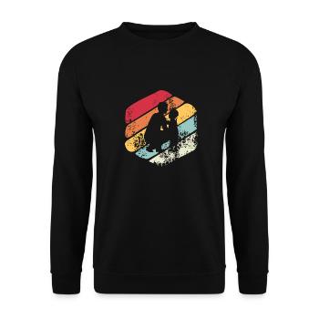 Papa Vintage-Geschenk - Unisex Pullover - Schwarz - Vorne - Alina (178cm) & Michal (187cm)