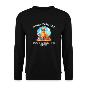 Aventure cool tu dis Alpaga Mes sacs Tee Kids - Sweat-shirt Unisexe - noir - Devant - Alina (178cm) & Michal (187cm)