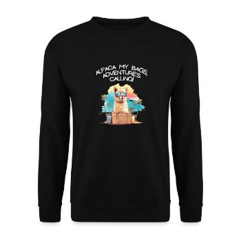 Cool Adventure You Say Alpaca My Bags Tee Kids - Unisex Sweatshirt - black - Front - Alina (178cm) & Michal (187cm)