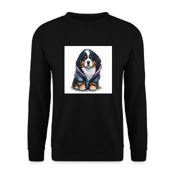 Berner Sennenhund - Unisex Pullover - Schwarz - Vorne - Alina (178cm) & Michal (187cm)