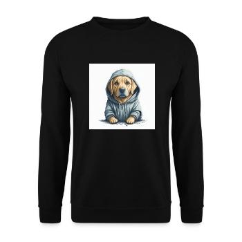 Labrador Retriever Portrait - Unisex Pullover - Schwarz - Vorne - Alina (178cm) & Michal (187cm)