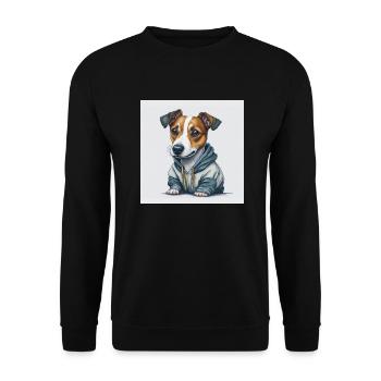 Jack Russel Terrier - Unisex Pullover - Schwarz - Vorne - Alina (178cm) & Michal (187cm)