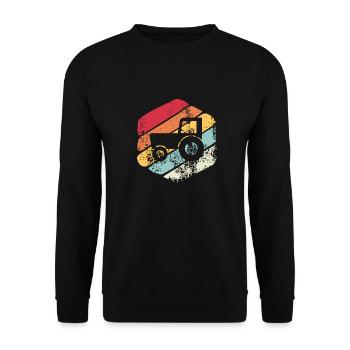 Vintage Geschenktraktor - Unisex Pullover - Schwarz - Vorne - Alina (178cm) & Michal (187cm)