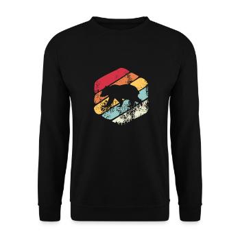 Vintage Gift Bear - Unisex Sweatshirt - black - Front - Alina (178cm) & Michal (187cm)