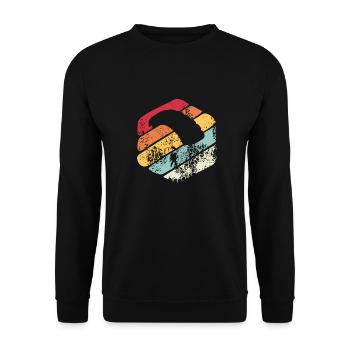 Vintage Geschenk Fallschirm - Unisex Pullover - Schwarz - Vorne - Alina (178cm) & Michal (187cm)