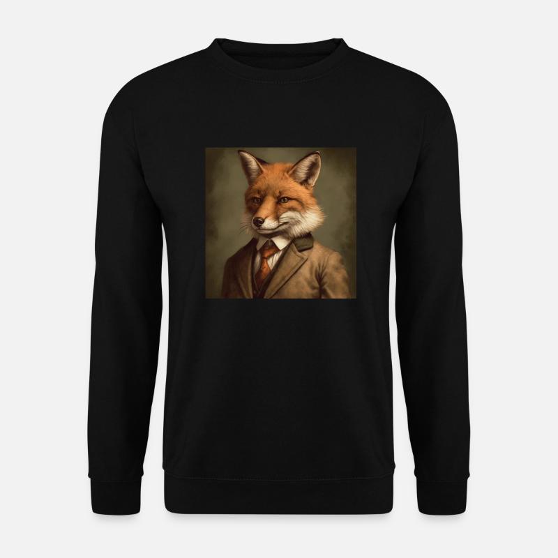 Fox in a Suit - Victorian 1800s Style - Unisex Sweatshirt - black