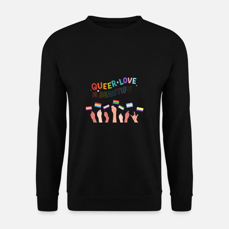 Queer Love Is Beautiful - Unisex Pullover - Schwarz