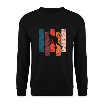 Vintage Geschenk Hockey - Unisex Pullover - Schwarz - Vorne - Alina (178cm) & Michal (187cm)