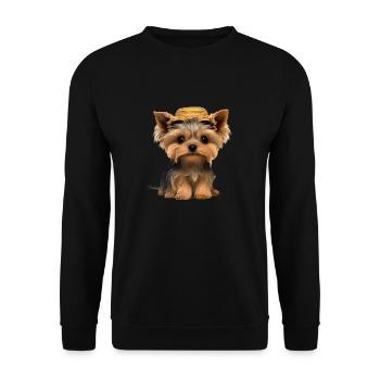 Dog Owner Yorkshire Terrier Puppy Dog - Unisex Sweatshirt - black - Front - Alina (178cm) & Michal (187cm)