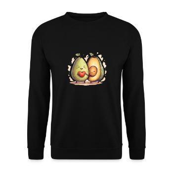 Avocado Love - Unisex Sweatshirt - black - Front - Alina (178cm) & Michal (187cm)