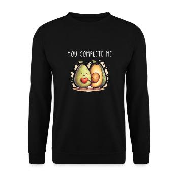 You complete me Avocado Love - Unisex Sweatshirt - black - Front - Alina (178cm) & Michal (187cm)