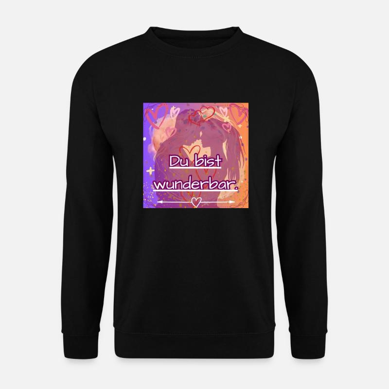 Du bist wunderbar - Unisex Pullover - Schwarz