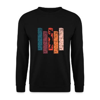 Mama Geschenk Vintage - Unisex Pullover - Schwarz - Vorne - Alina (178cm) & Michal (187cm)